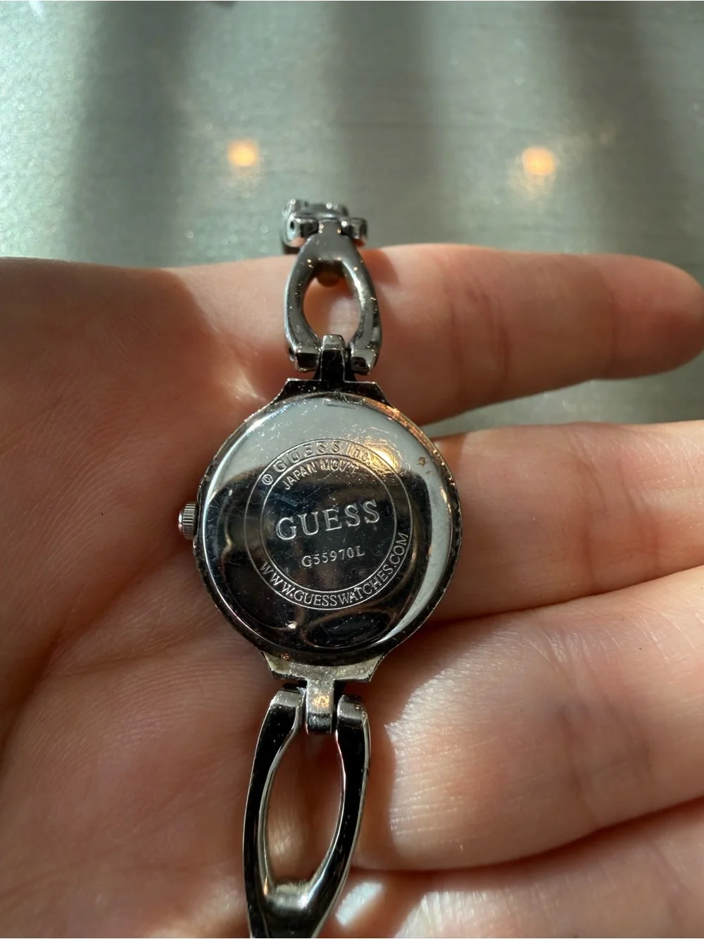 Guess Silver-Tone Link Bracelet Ladies Watch